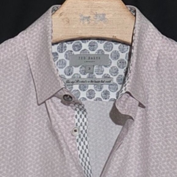 Ted Baker London Men's SS BF - Mauve White Weave - Sz 3* - Picture 2 of 4